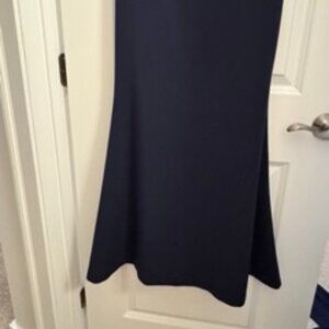 Navy halter neck full length dress